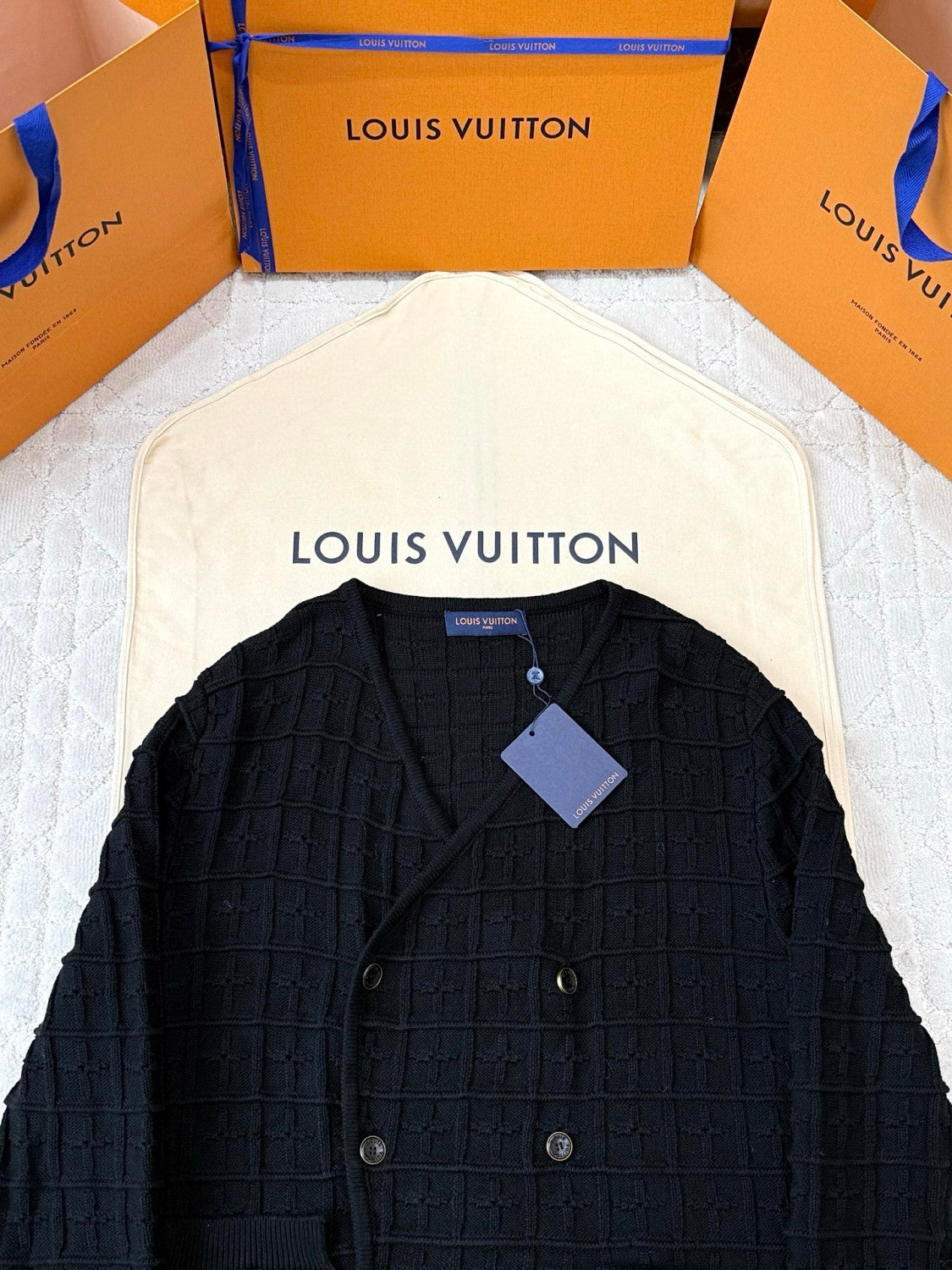 Men's And Women's Spring/Autumn Solid Color Fashionable Casual Checkered Metal Badge Jacquard Double-breasted Knitted Cardigan Jacket #78146