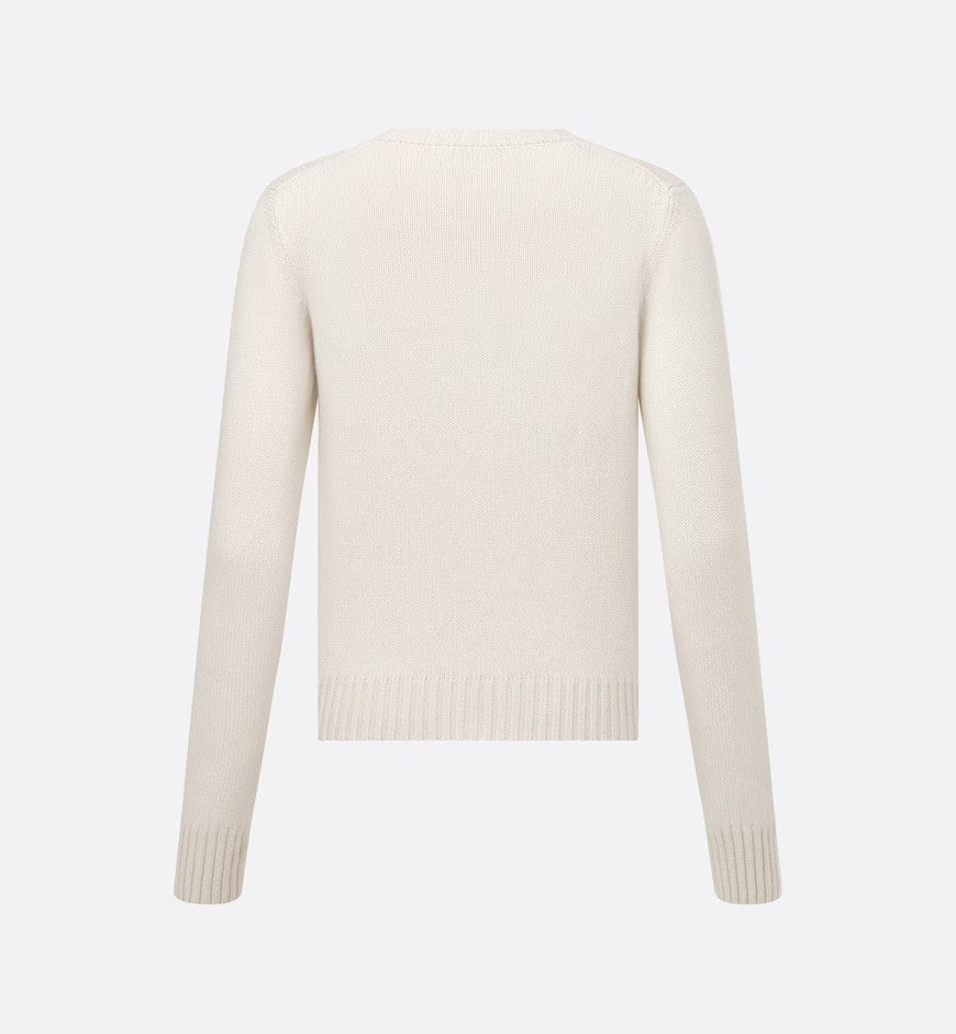 Women's Autumn And Winter Jacquard Knit Sweater Gray Pink 100% Cashmere Fabric With Logo Round Neck Long Sleeve Pullover Knitted Sweater #71784