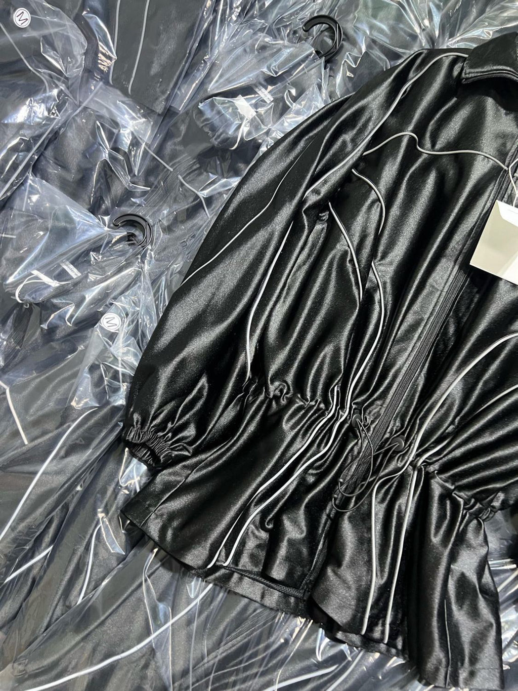 Women's Color-block fabric Bright trim Zippered dress Jacket #194224