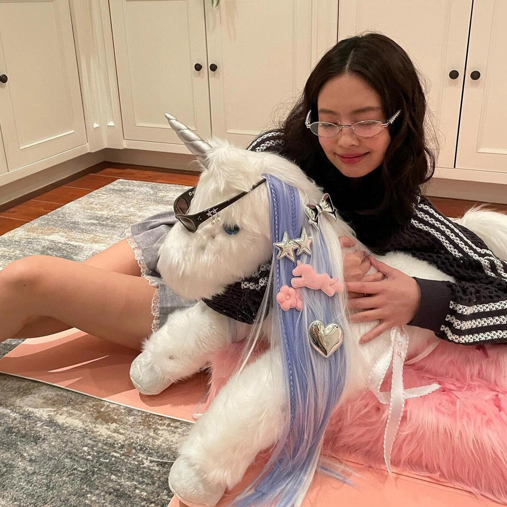 Gentle Monster Jennie - Barrette 02 Women's Fashion Jentle Salon Collection Sunglasses Oval Silver Diamond Metal Frame Trendy Eyewear Glasses  Accessories Ngvp #9242