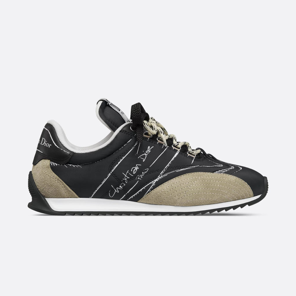 CD D-Sketch Men's And Women's Solid Color Nylon And Cowhide Leather Letter Print Round Toe Low-top Lace-up Casual Shoes #77873