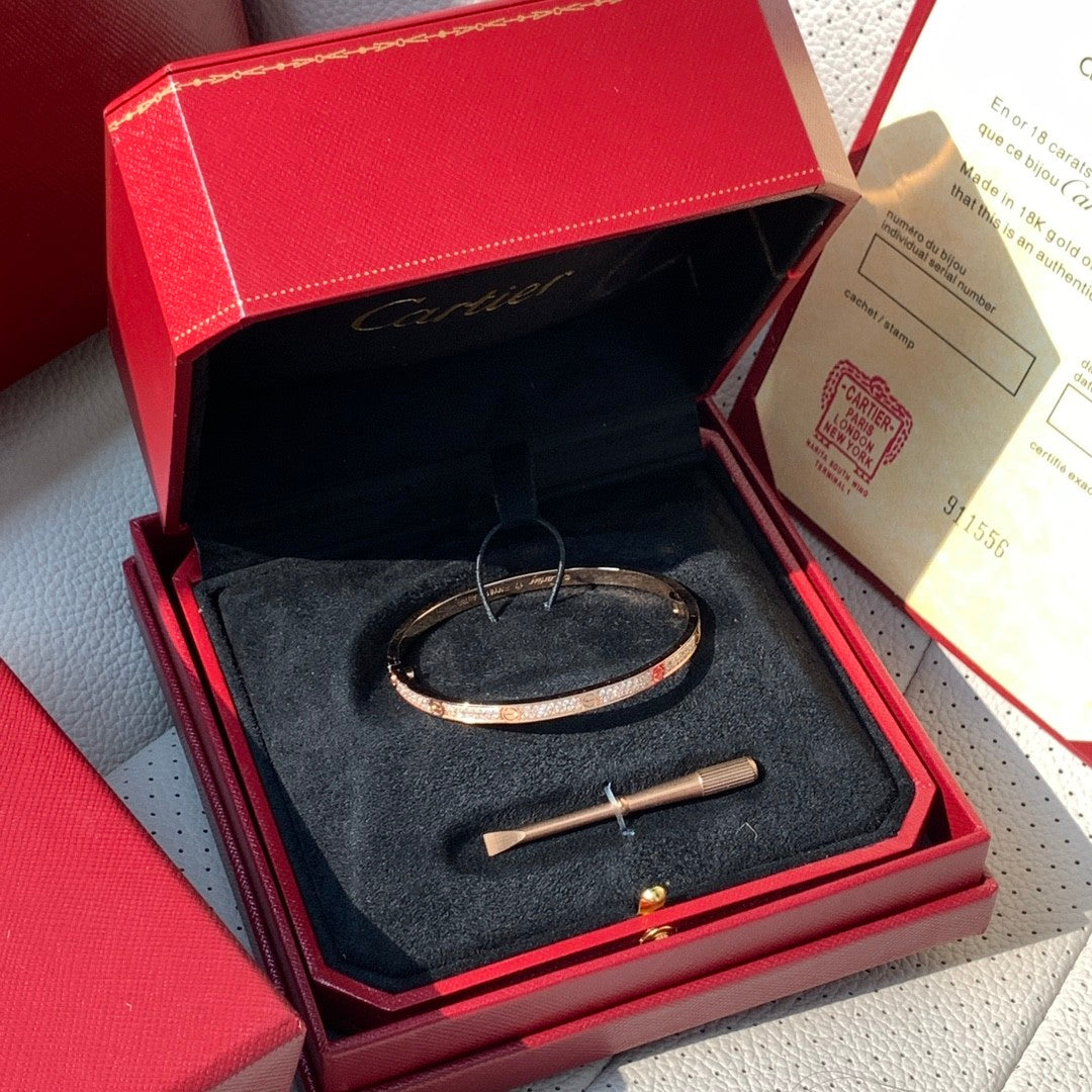 Men's And Women's Full Of Stars Full Of Diamonds Narrow Rose Gold Bracelet Jewelry #73169