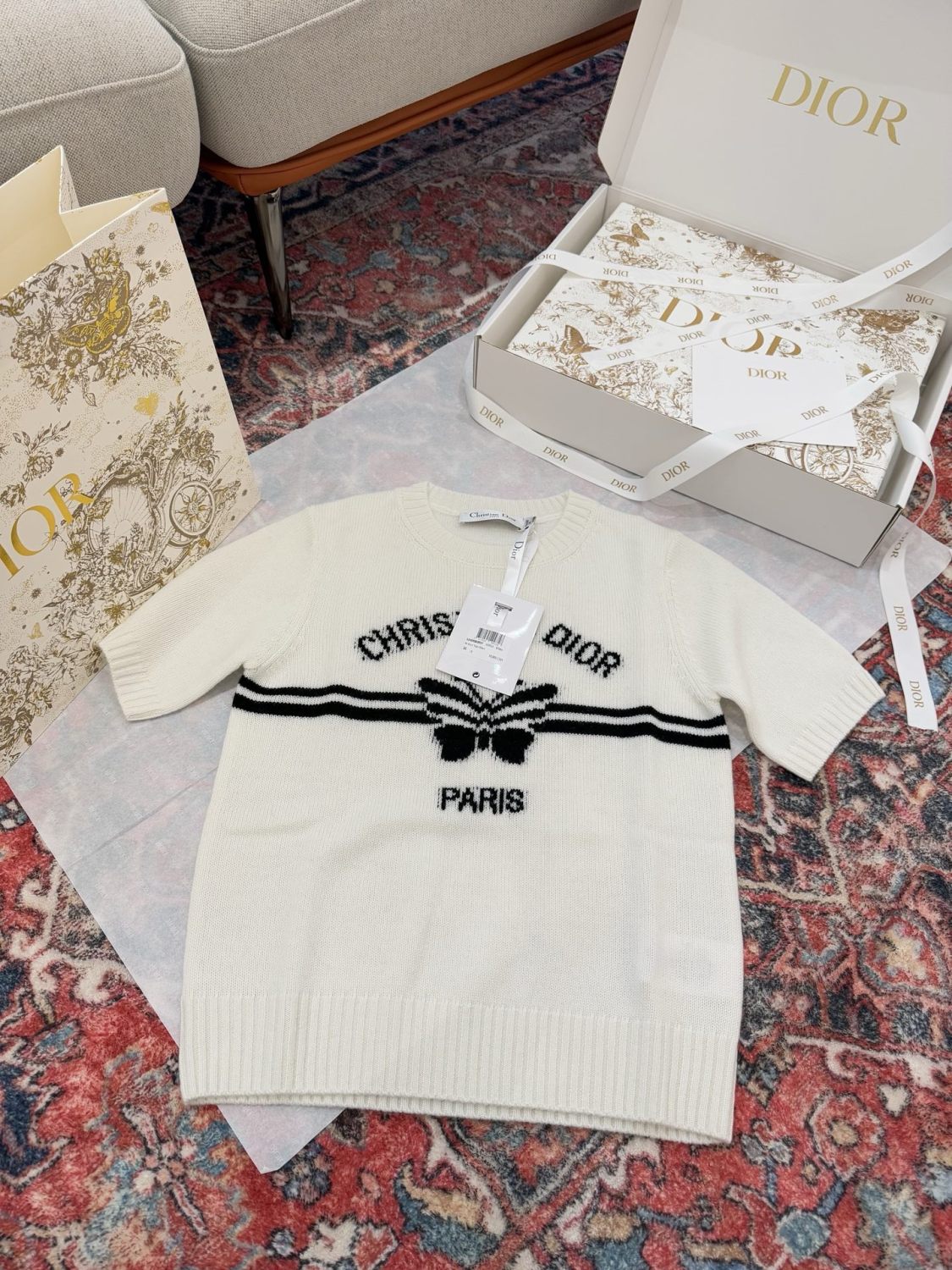 Women's Summer Solid Color Pattern Printed Round Neck Knit Short Sleeve Cashmere Sweater T-Shirt #75482