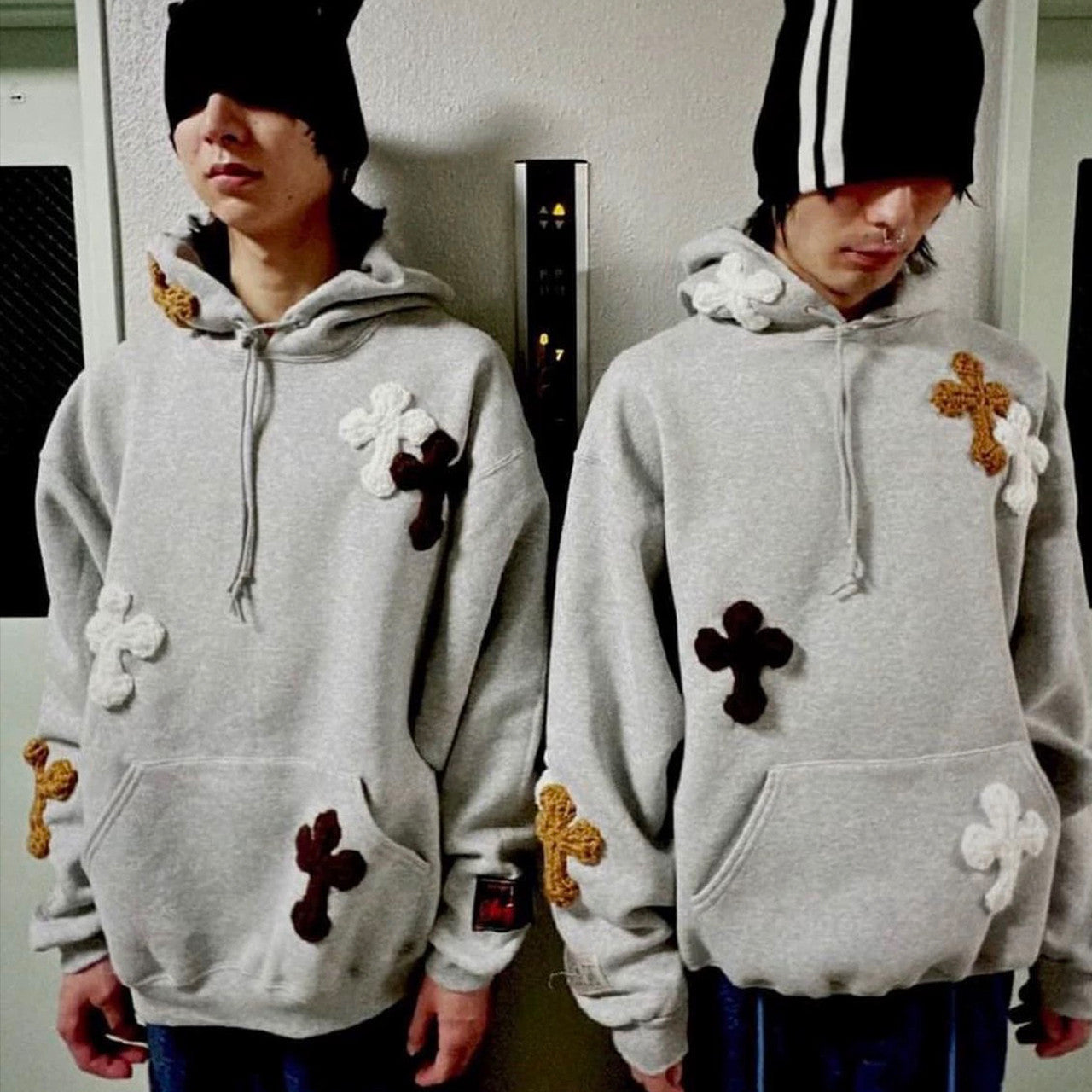 syuman Men's Women's Spring And Autumn Fashion Stereoscopic Embroidery Printing Solid Color Pullover Long Sleeve Ho Ngvp #7818