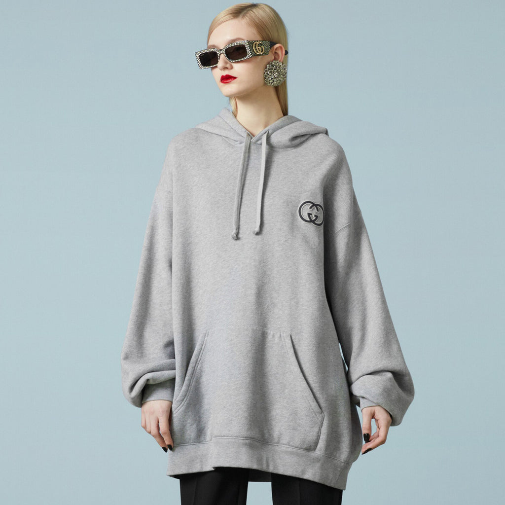 Men's And Women's Spring And Fall Solid Color Loose Casual Logo Hooded Sweater Pullover Sweater #98487