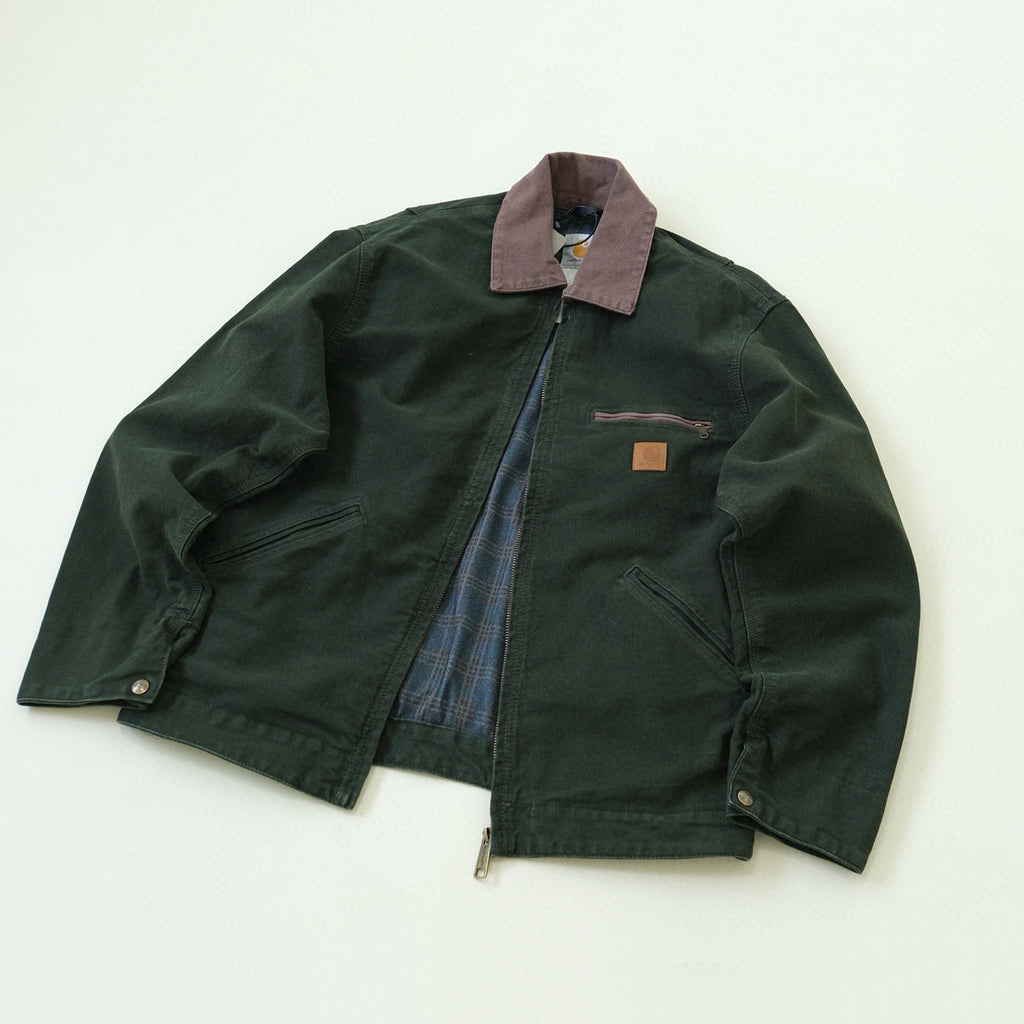 WIP Men's Fall And Winter Washed And Aged Zipper Lapel Long Sleeve Jacket #72834