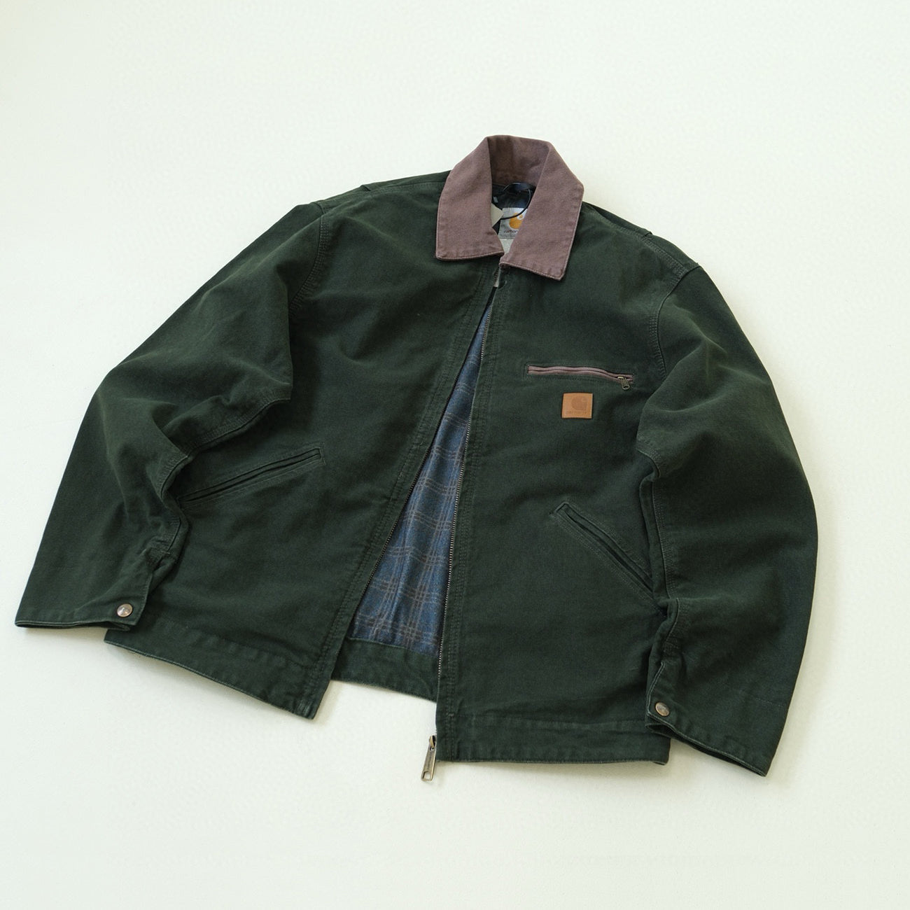 WIP Men's Fall And Winter Washed And Aged Zipper Lapel Long Sleeve Jacket #72834