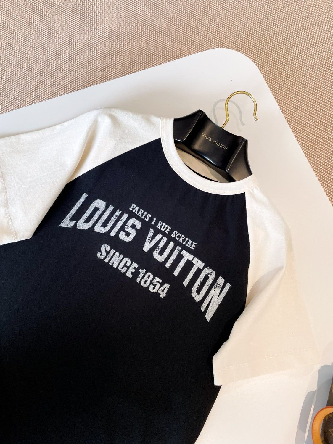 Women's Summer Letter Printed Color Blocking Round Neck Short Sleeve T-Shirt #76161