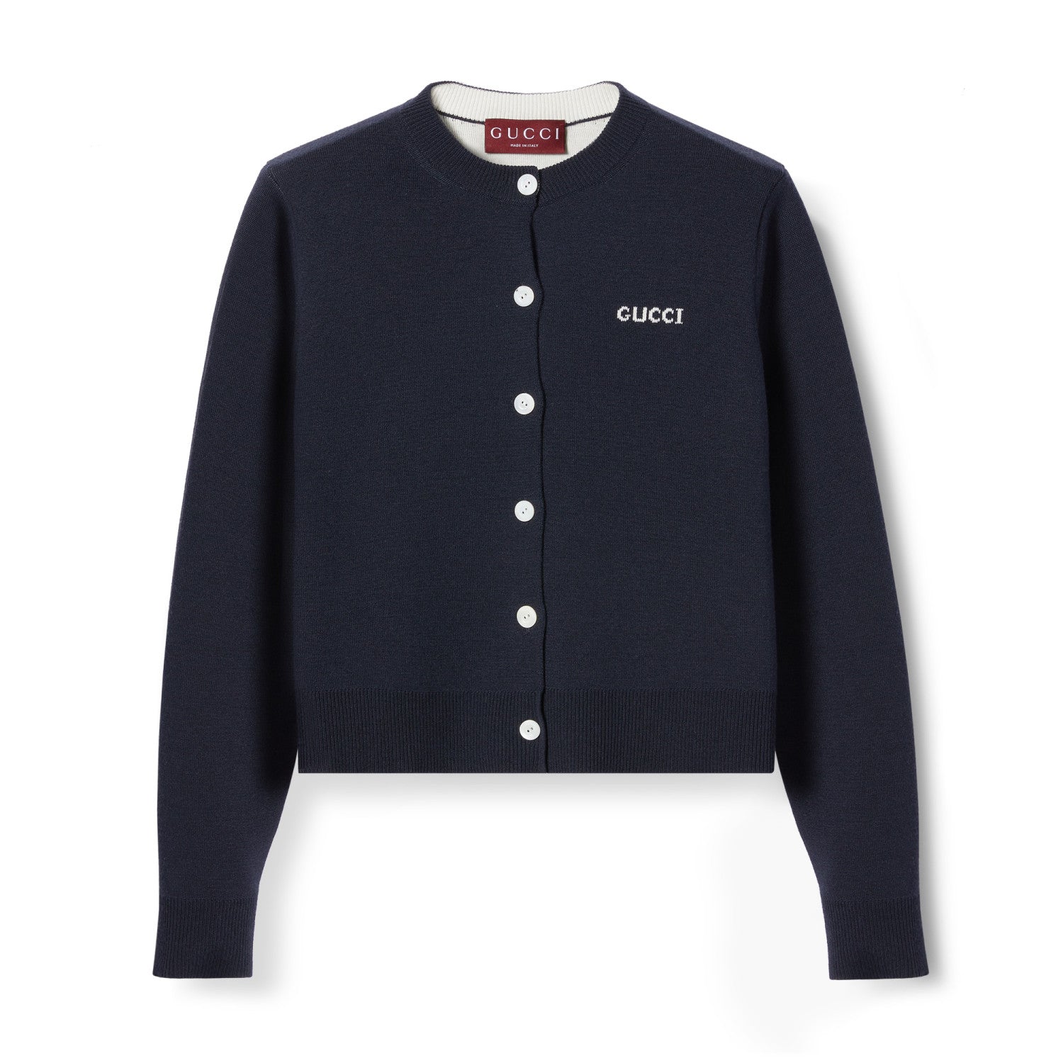 Women's Spring And Fall Letter Applique Round Neck Single Breasted Long Sleeved Knitted Cardigan #72437