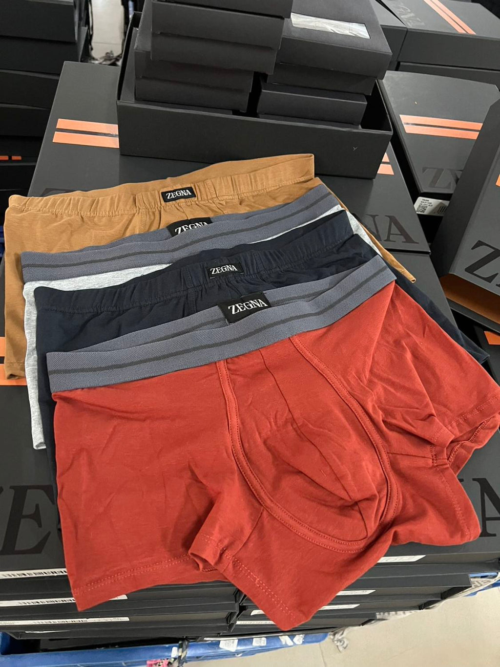 Men's Solid Colour Cotton Boxer Briefs 4 Piece Gift Set Underpant #76715