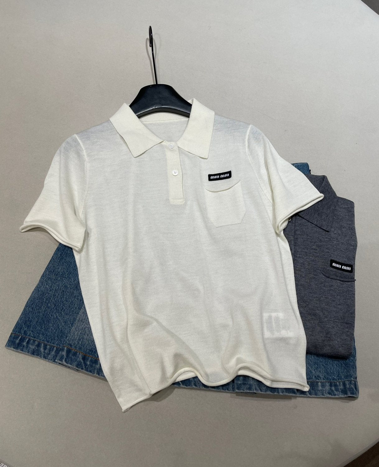 Monogrammed Polo Wool Knitted Short-Sleeve T-Shirt #194309