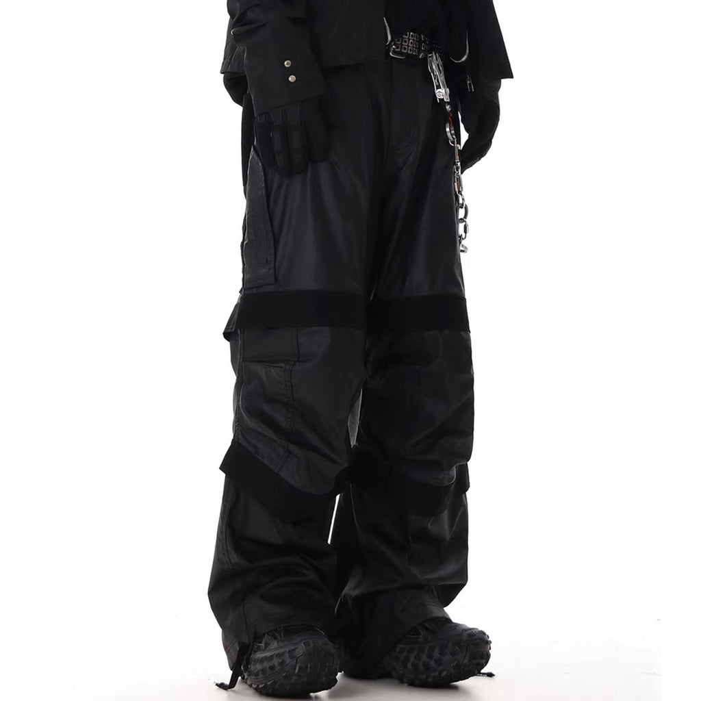 Far archive Men's Far Solid Color Paratrooper Pants Zipper Casual Multi-Pocket Loose Fit Work Pants Ngvp #7741