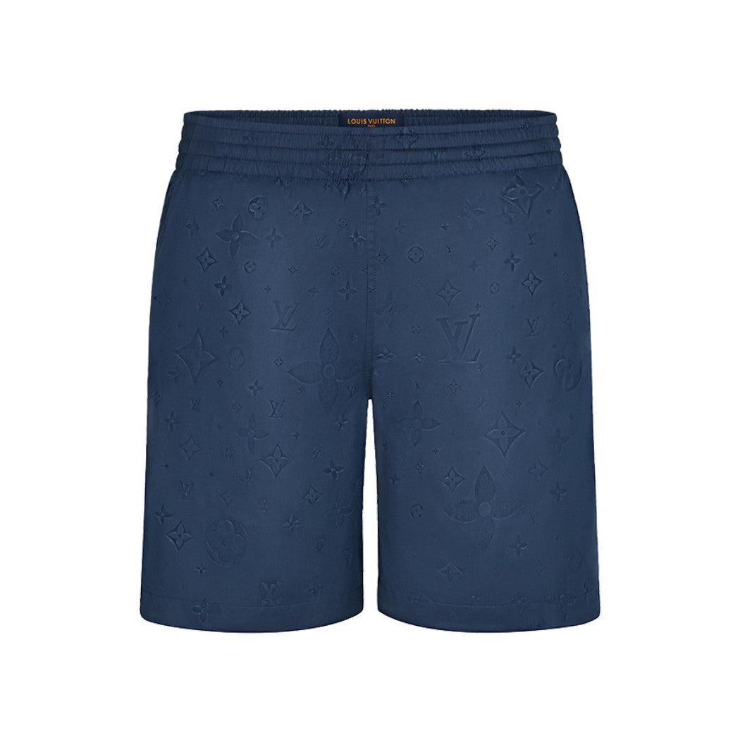 Men's Summer Solid Color Polyester Beach Full Print Casual Signature Swim Board Shorts #98199