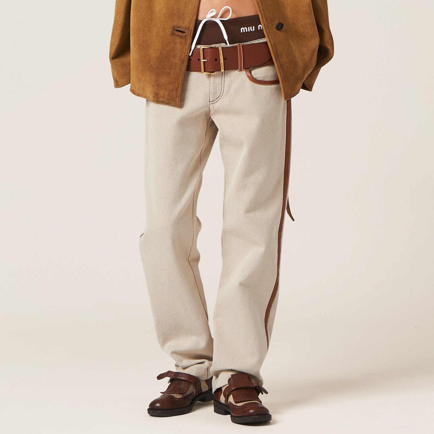 Women's Spring/Autumn Solid Color Embroidered Letter Print Denim Pants #77543