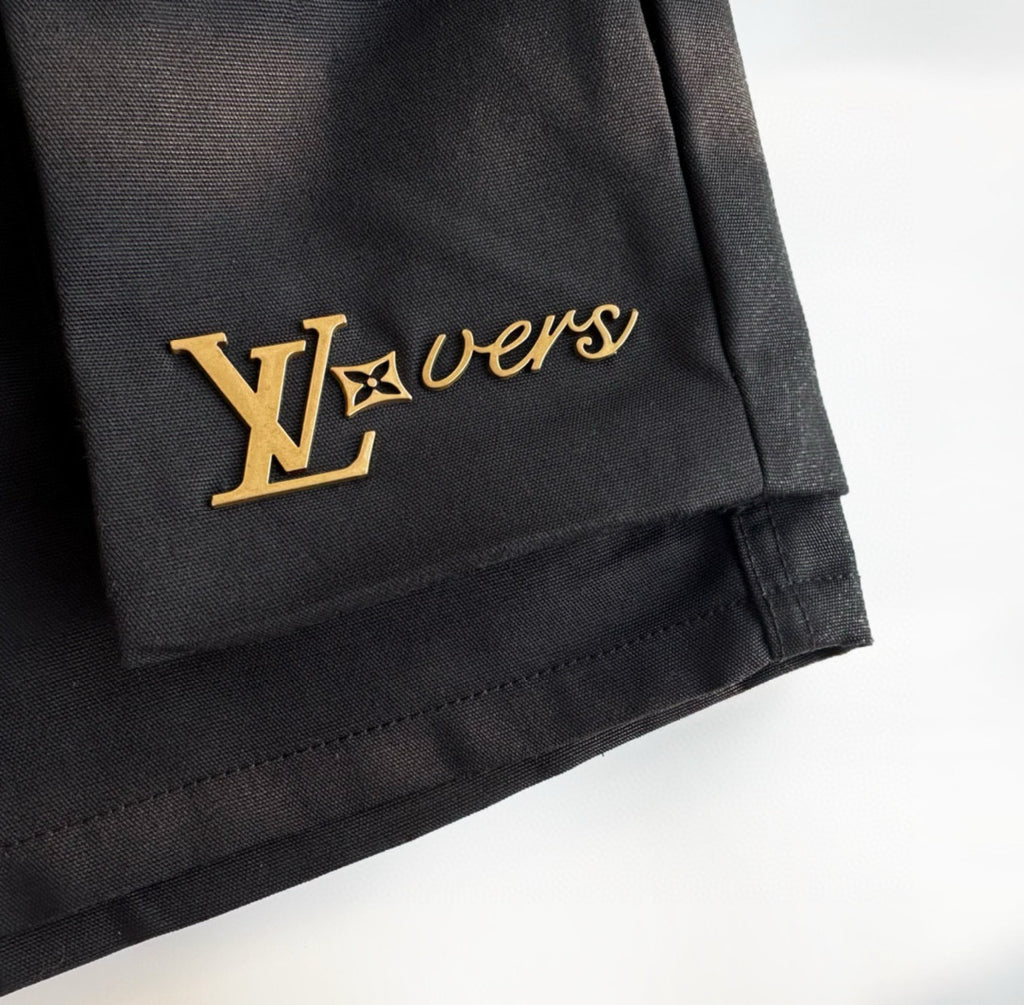 Men's Summer Black Logo Letter Loose 5 Points Short Pants #98875