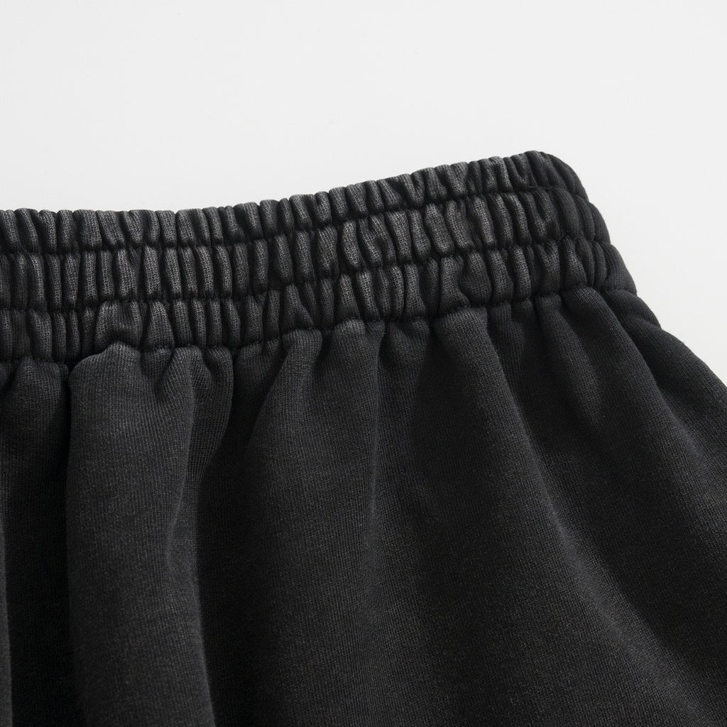 Men's Summer Flame Letter Black Stretch Mid Waist Cotton Shorts Pants #99535