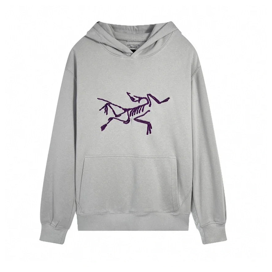 Men's and Women's Autumn Clashing Logo Printed Solid Color Loose Hooded Sweatshirt Pullover #97948