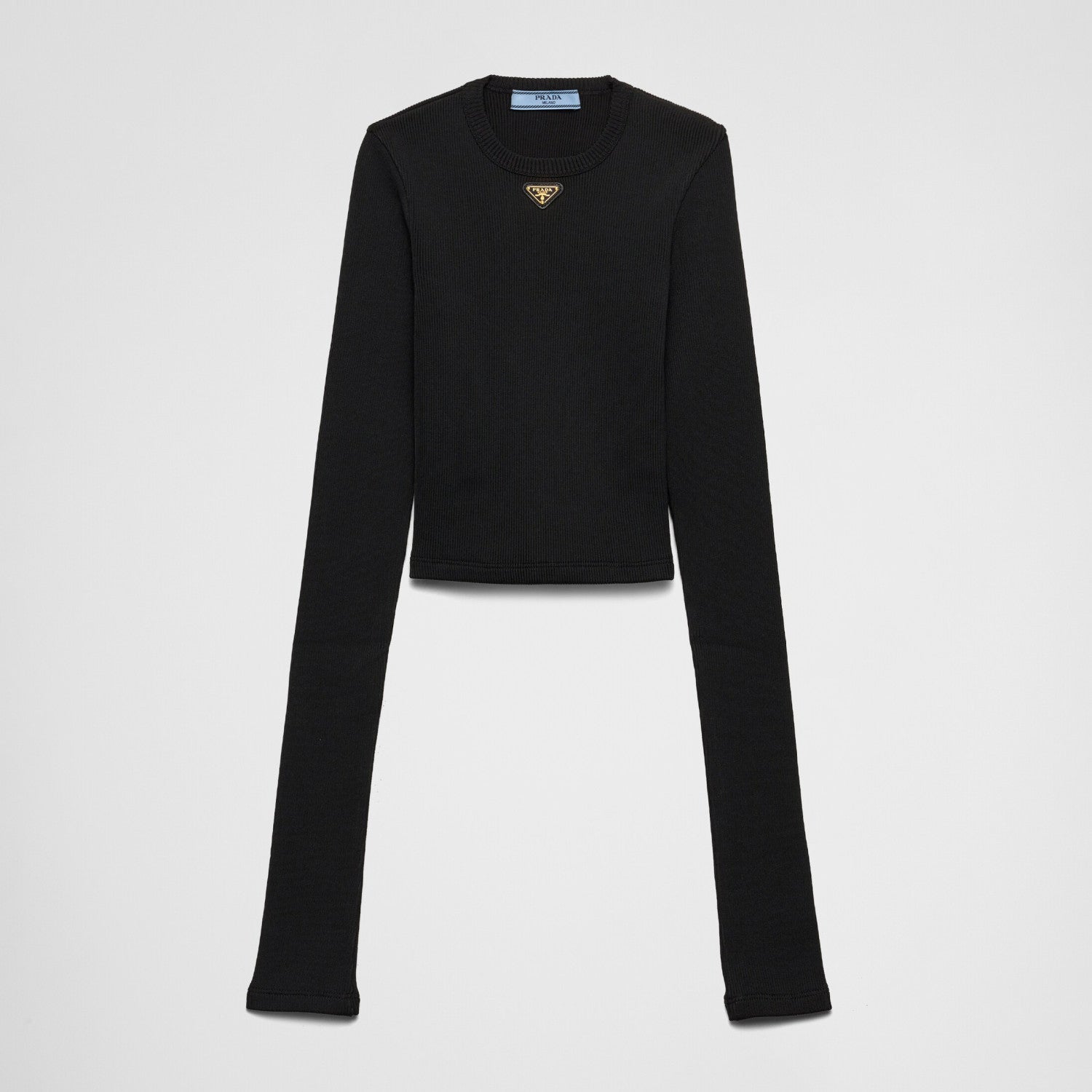 Women's Spring and Autumn Solid Color Ribbed Logo Printed Round Neck Long Sleeve Knit Sweater #74924