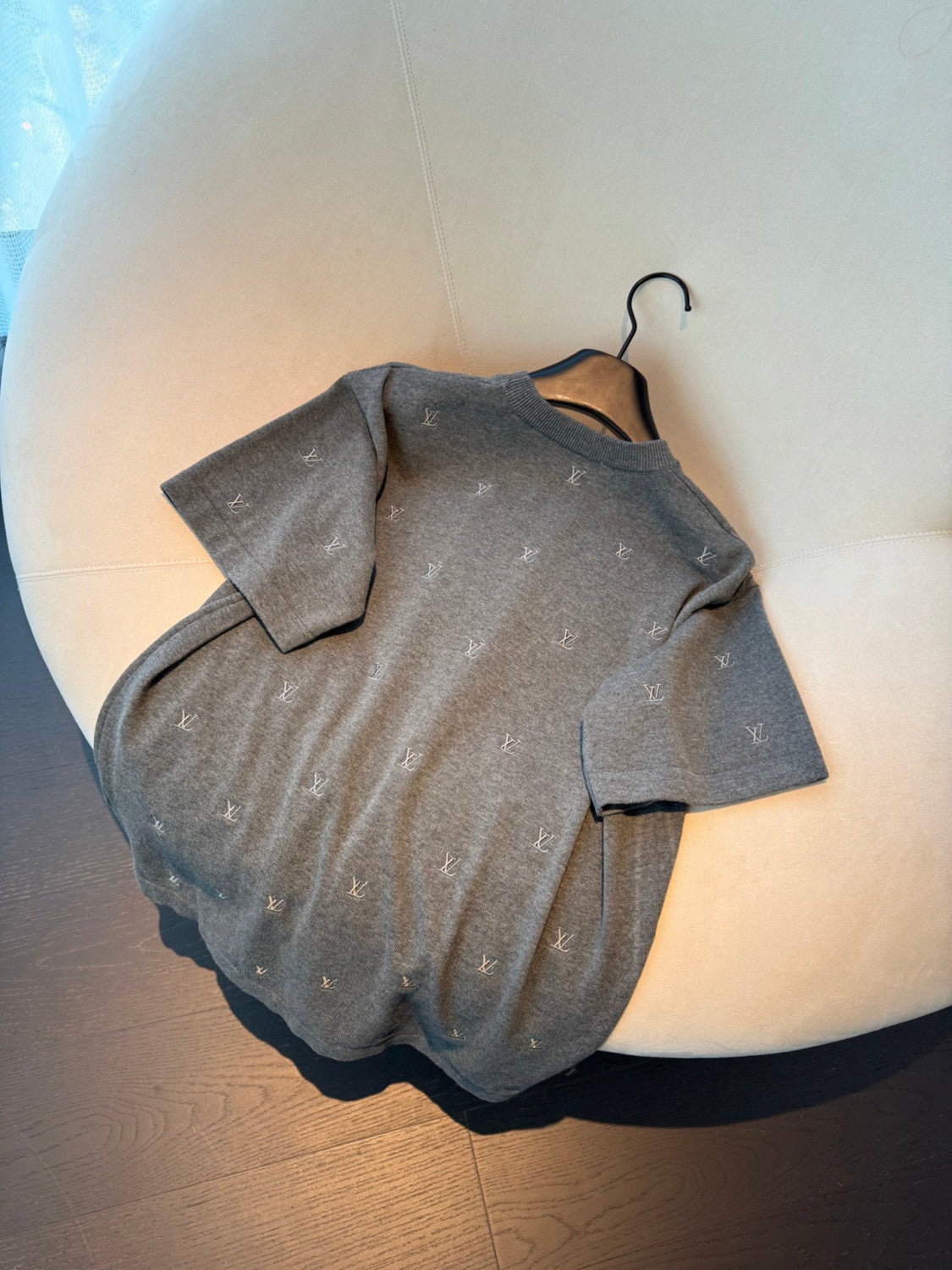 Men's 26ss LV Blason Embroidered Short-Sleeved Crewneck T-shirt #82537A