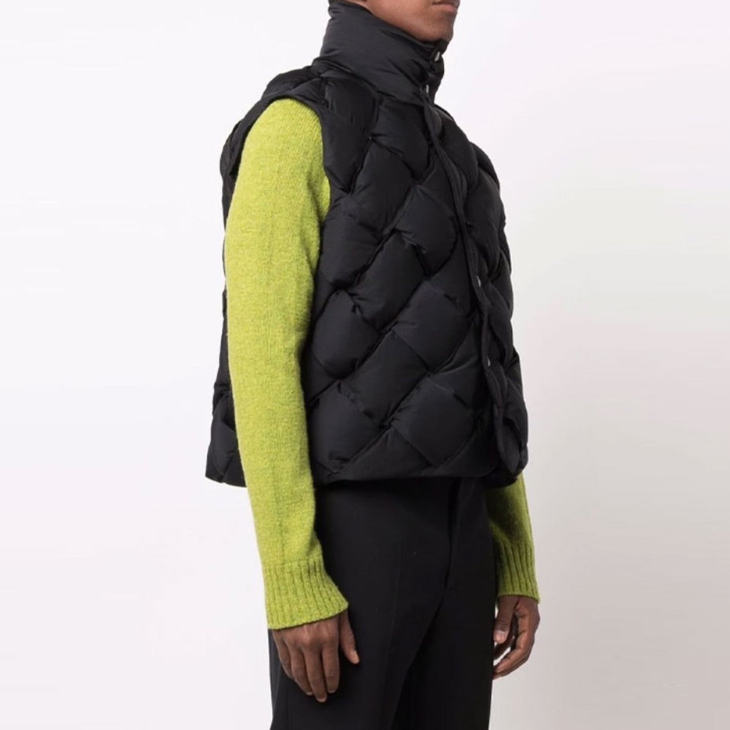 Men's Women's Woven Down Vest Solid Color Standing Collar Single Breasted White Duck Down Jacket Vest Ngvp #7216