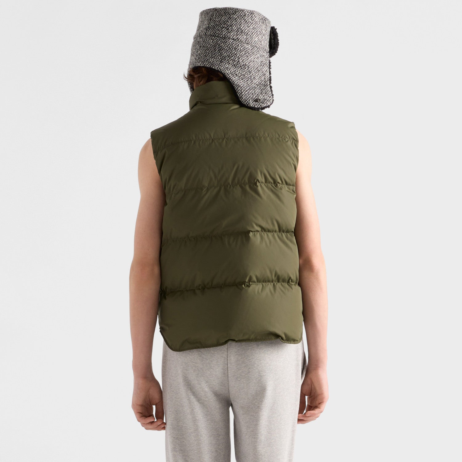 Men's Fall/Winter Fashion Casual High Neck Single Button Solid Color Logo Triangle Patch Decorated Vest #79331