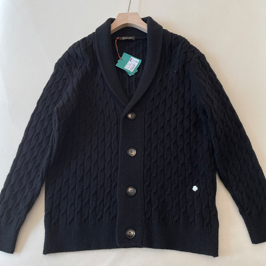 LP Men's Spring And Autumn Casual Solid Colour Cashmere Loose Straight Long Sleeve Cervatto Cardigan Ngvp #9569