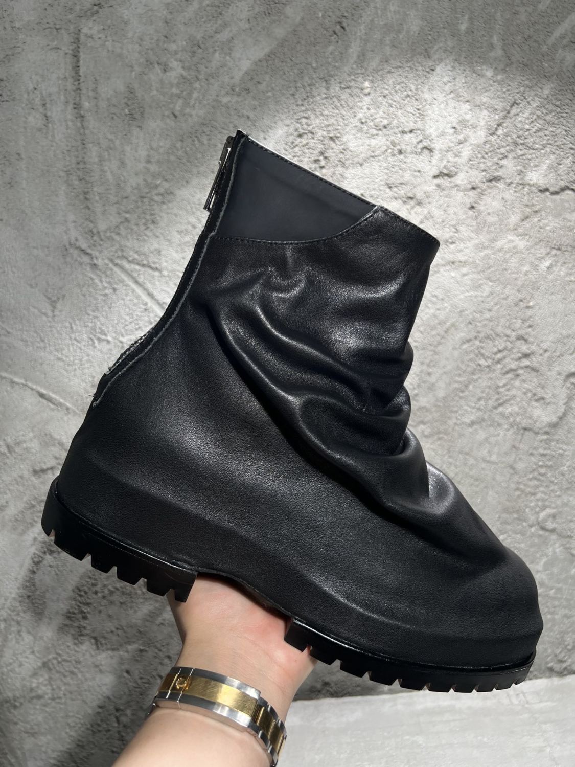 424 Men's 2024SS autumn and winter pleated cowhide Boots Shoes #82522A