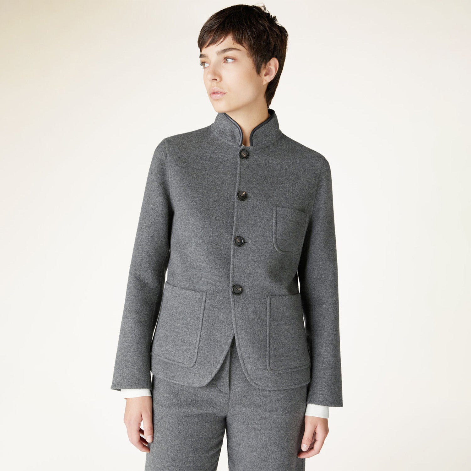 Women's Fall And Winter Retro Collar Single-breasted Wool Suit Fashion Casual Jacket  Ngvp #8944