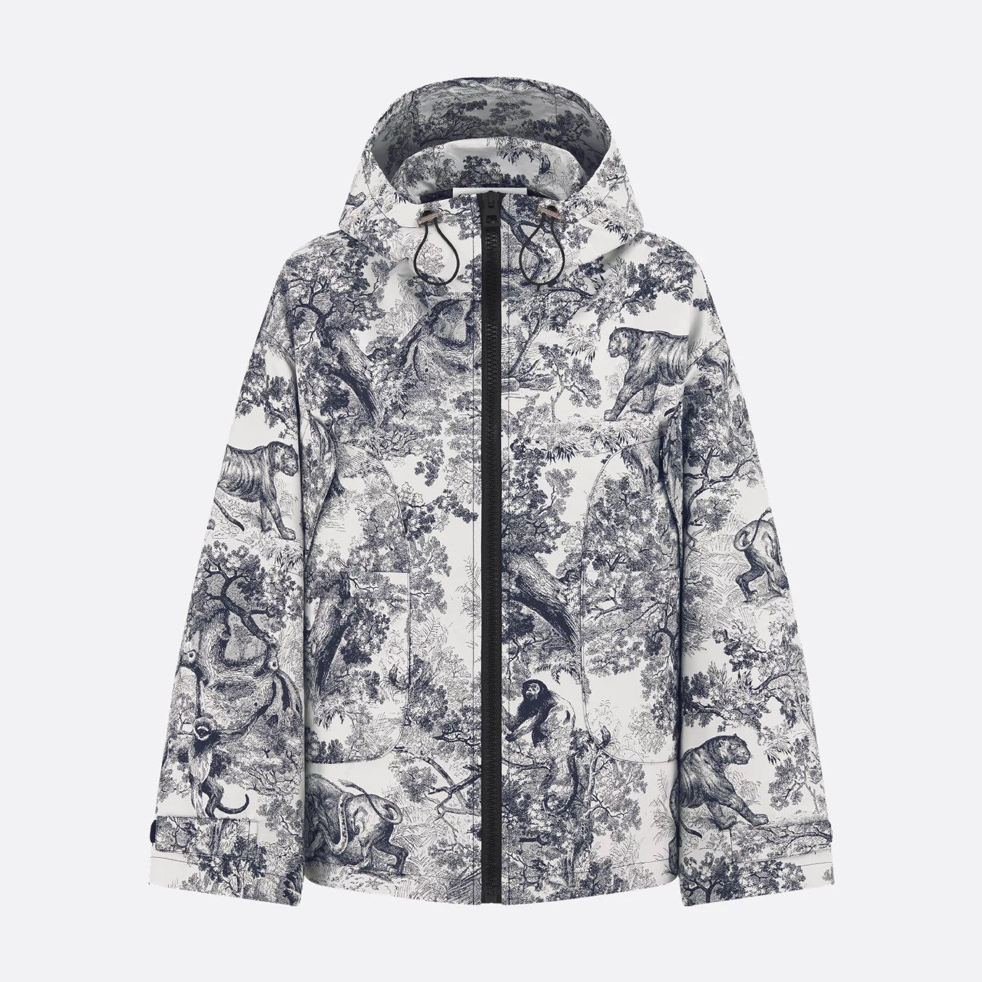 Women's Spring and Autumn Animal Pattern Full Print Hooded Zipper Loose Long Sleeve Jacket #72759