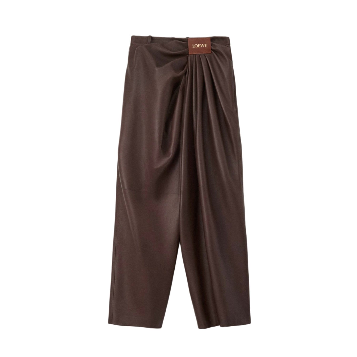 Women's Spring/Autumn Solid Color Pleated Sheepskin Long Pants #77938