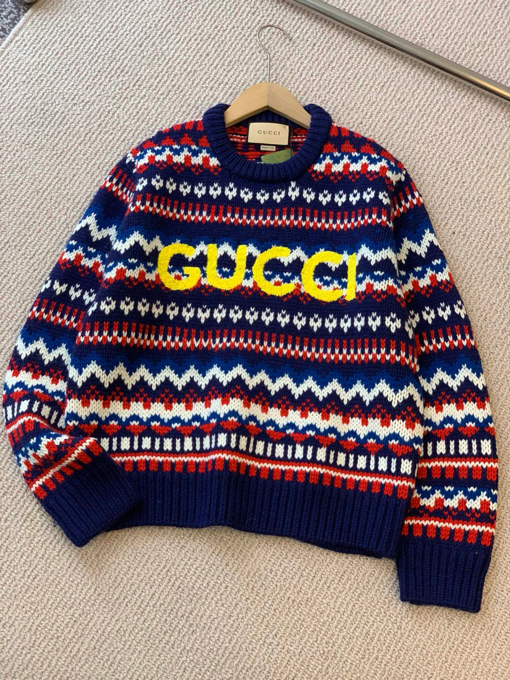 Men's Autumn And Winter Logo Letters He Small Text Print Round Neck Long Sleeve Jumper Pullover #97872