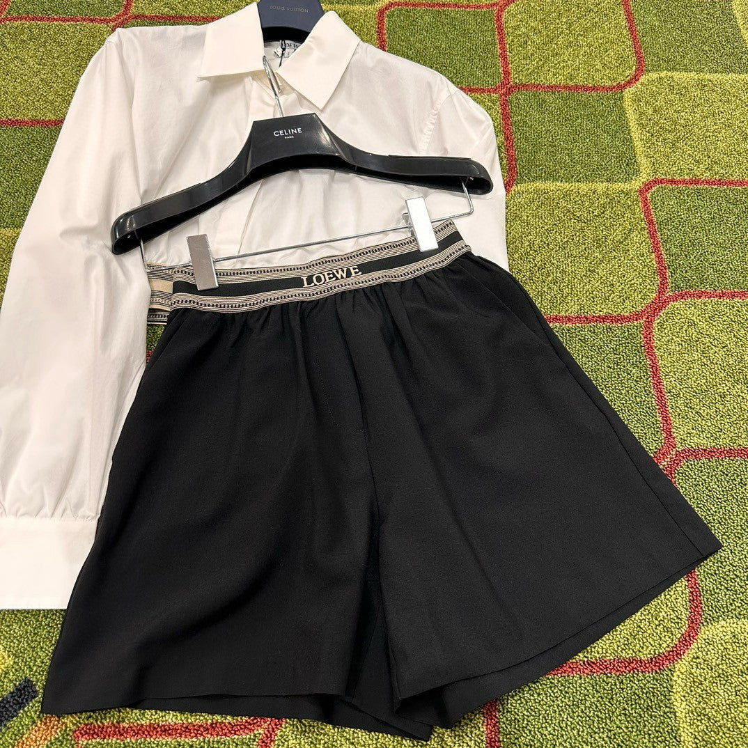 Women's Summer Solid Colour Mid Waist Loose Straight Casual Shorts #76759