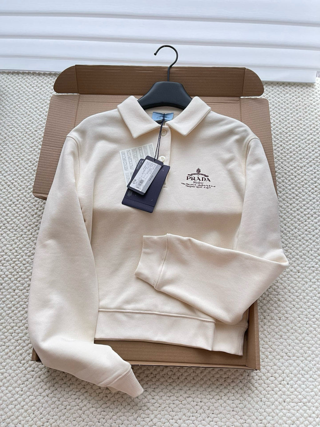 Cotton Fleece Polo Shirt Women's Fall And Winter White Lapel Long Sleeve Sweatshirt Pullover Logo T-shirt #81542