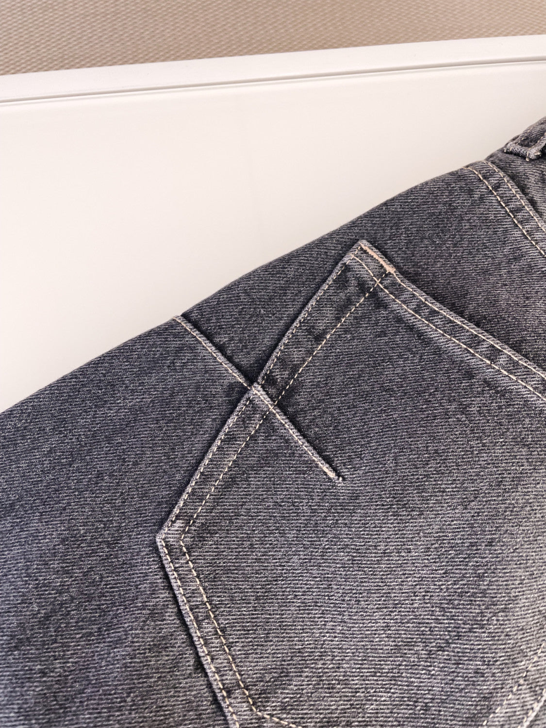 Women's Four Seasons Solid Color Wide Leg Flared Pants Casual High Waist Denim Pants #71919