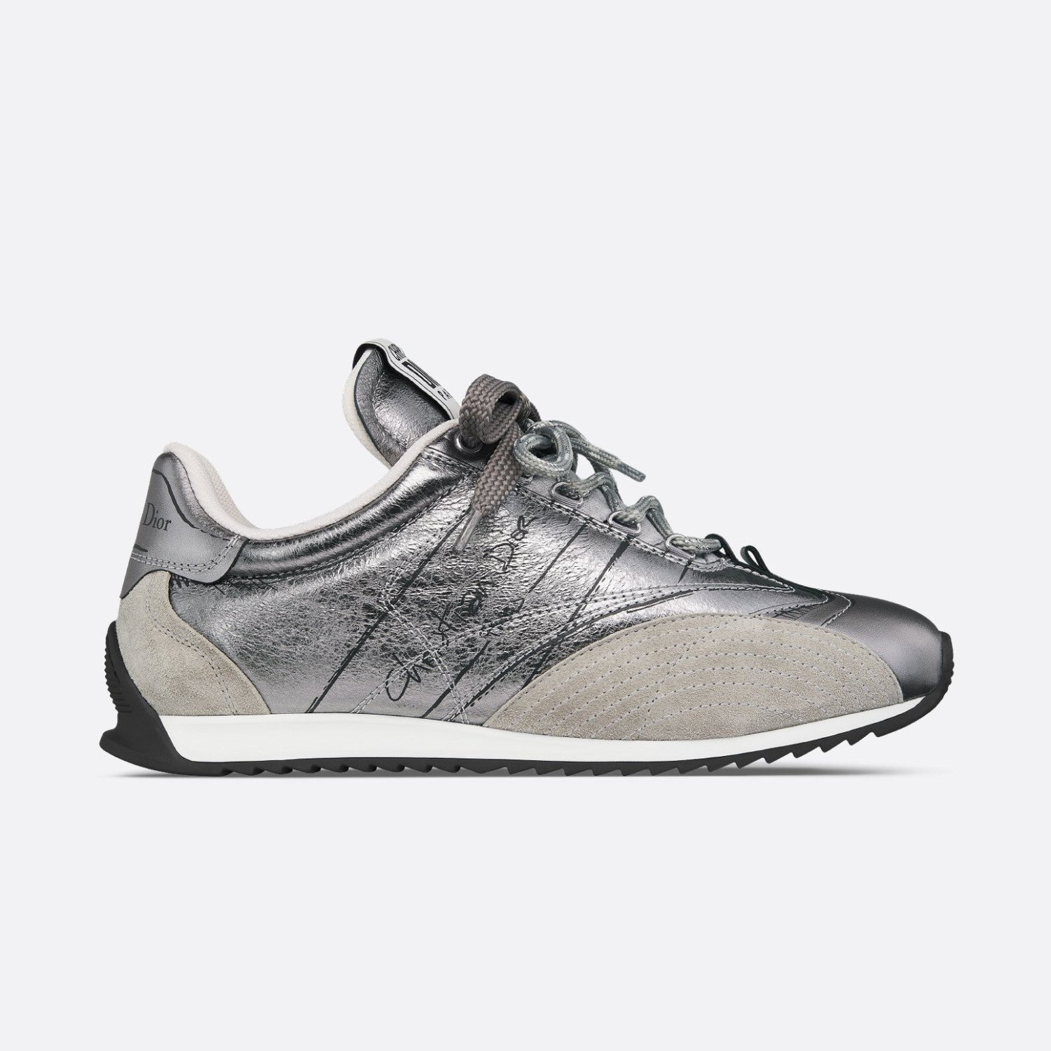 CD D-Sketch Men's And Women's Solid Color Nylon And Cowhide Leather Letter Print Round Toe Low-top Lace-up Casual Shoes #77873