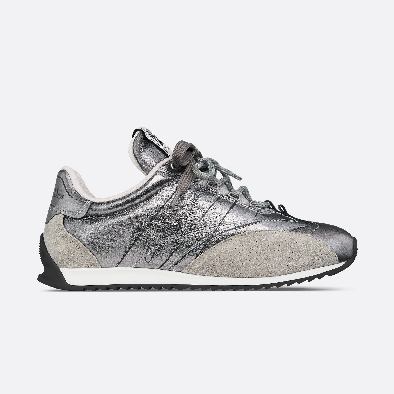 CD D-Sketch Men's And Women's Solid Color Nylon And Cowhide Leather Letter Print Round Toe Low-top Lace-up Casual Shoes #77873