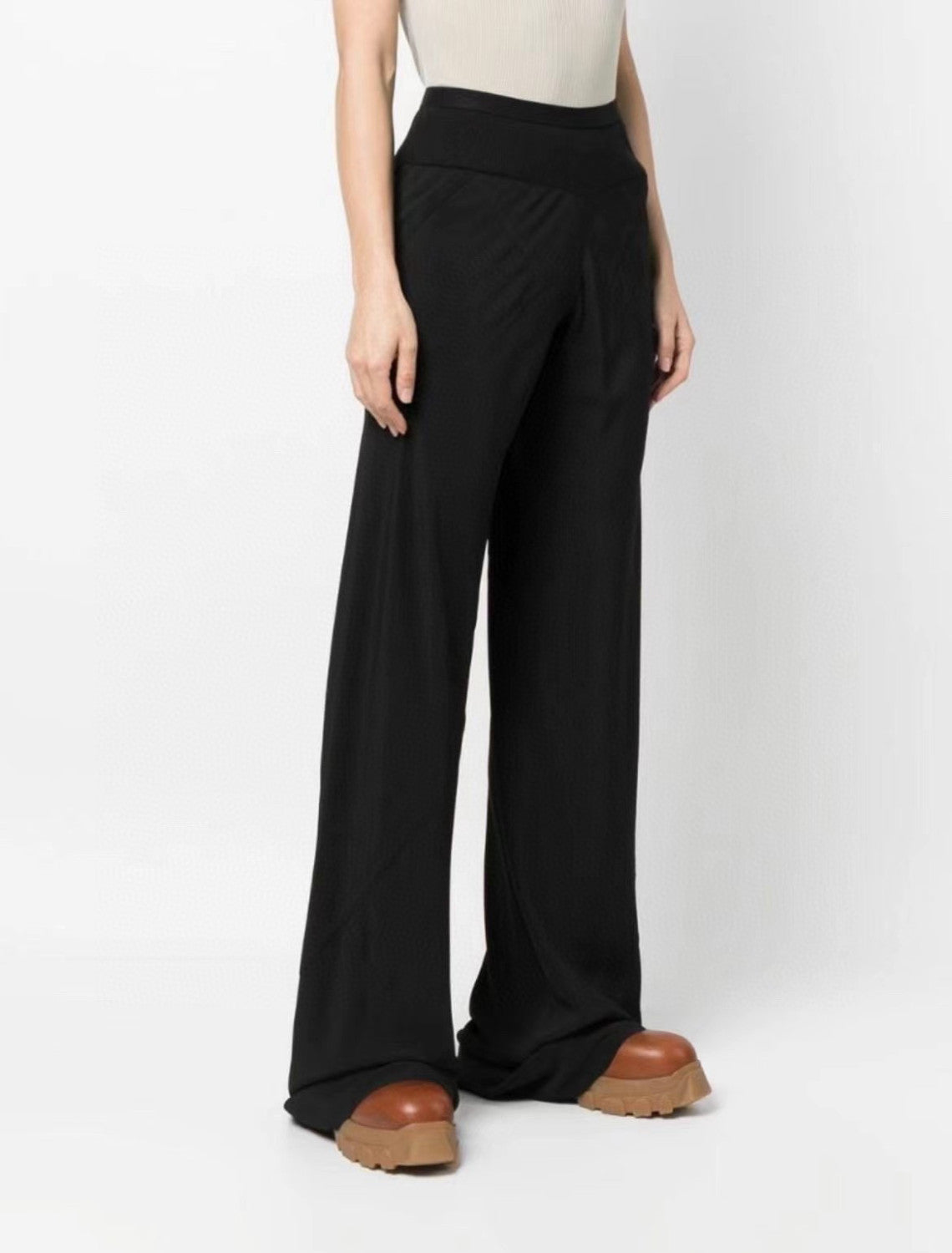 Women's Spring And Summer Fashion Casual High Waist Pants Straight Wide Leg Casual Pants  #71426