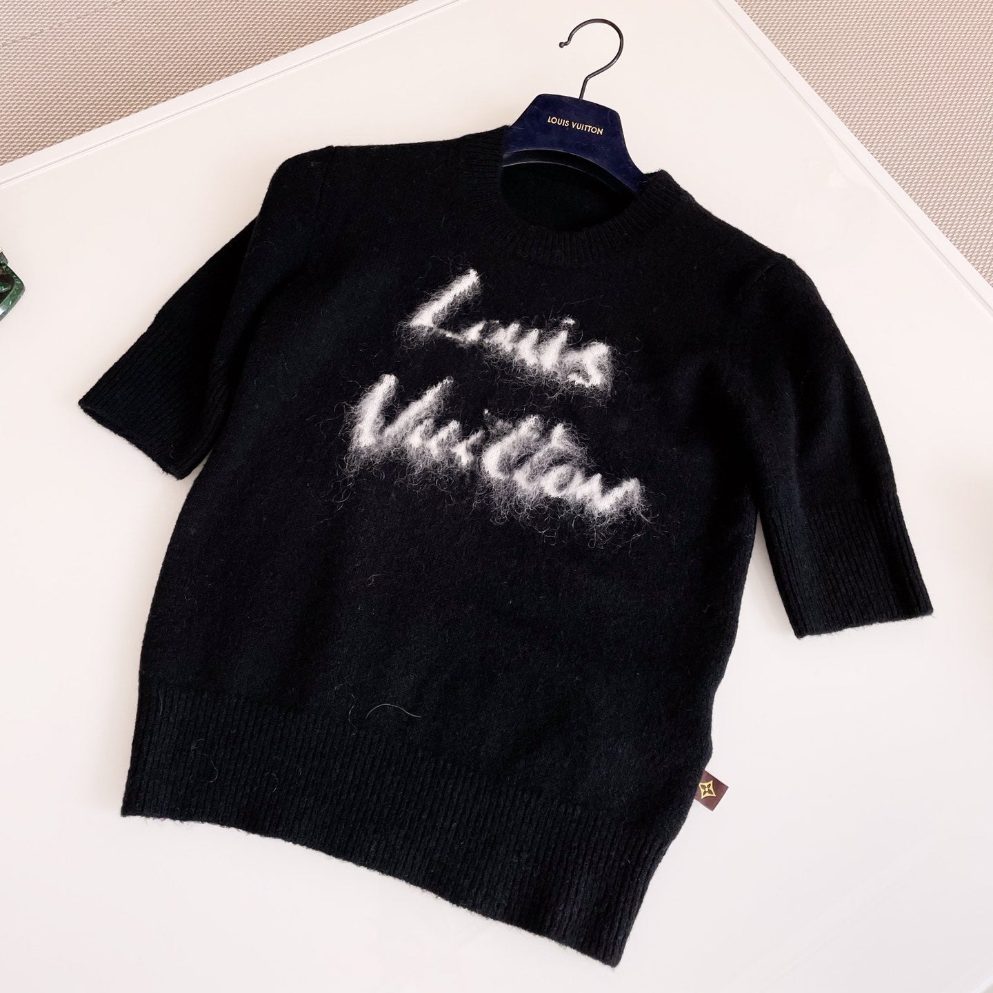 Women's Summer Round Neck Monogrammed Cashmere Short Sleeve T-shirt #73934