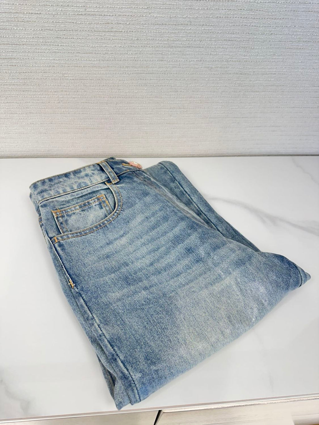 Women's Spring and Autumn Solid Color Zipper Closure Waterproof Coated Jeans Pants #74368