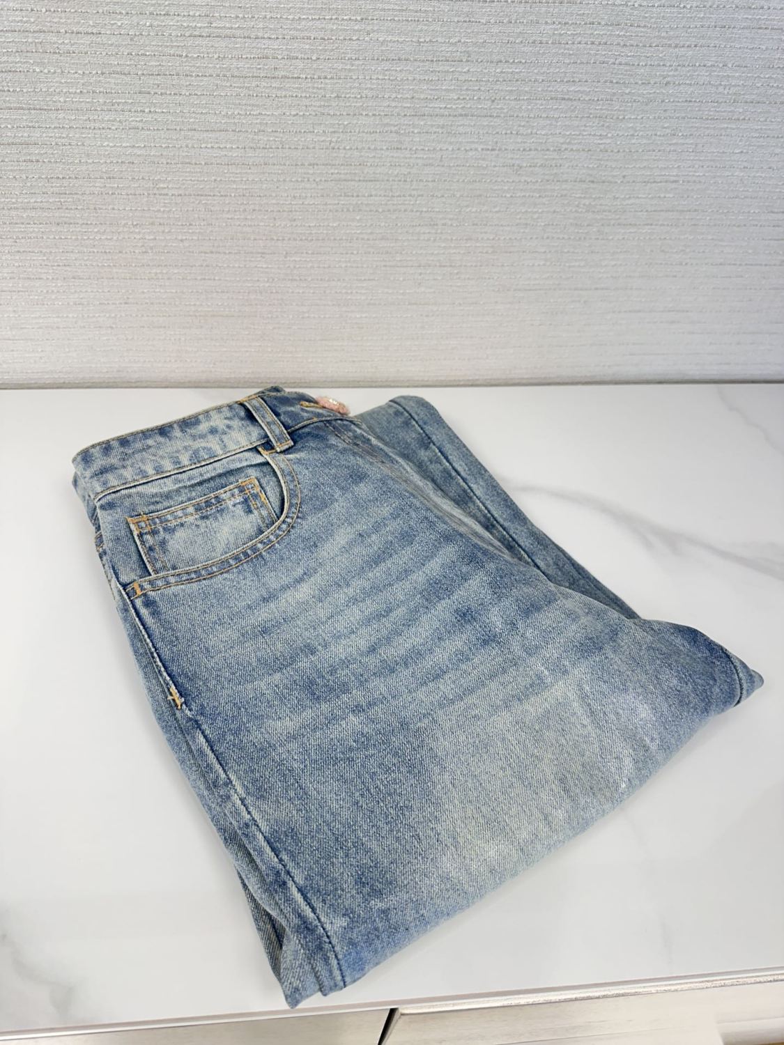 Women's Spring and Autumn Solid Color Zipper Closure Waterproof Coated Jeans Pants #74368