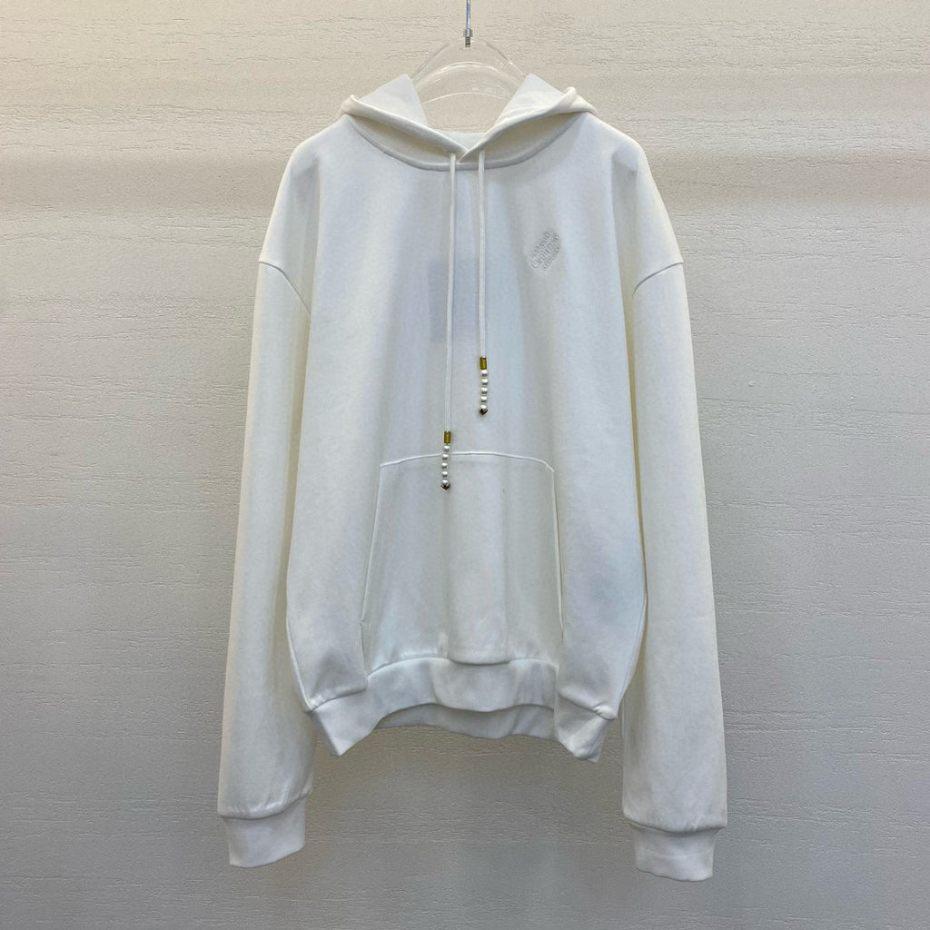 Men's Spring and Autumn White Logo Letter Embroidery Long Sleeve Hooded Sweatshirt Pullover #98778
