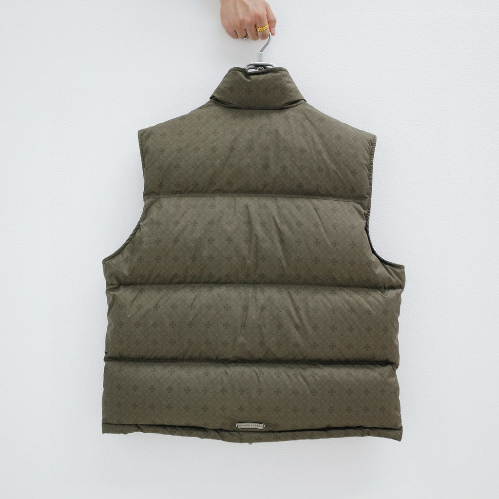 Men's And Women's Fall/Winter Fashion Casual Stand Collar Zipper Single Button Hidden Pattern 925 Sterling Silver Hardware Down Sleeveless Vest #79126