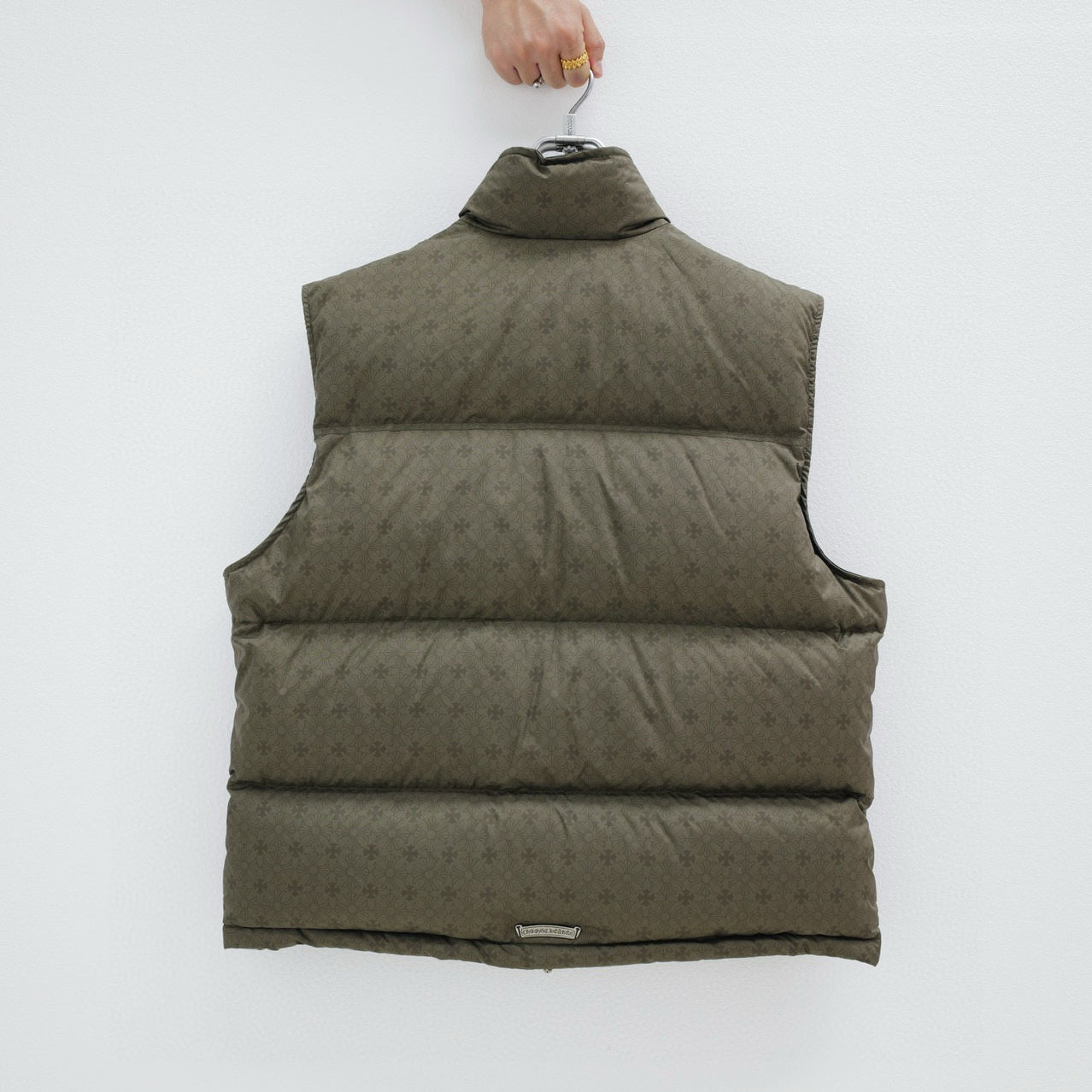 Men's And Women's Fall/Winter Fashion Casual Stand Collar Zipper Single Button Hidden Pattern 925 Sterling Silver Hardware Down Sleeveless Vest #79126