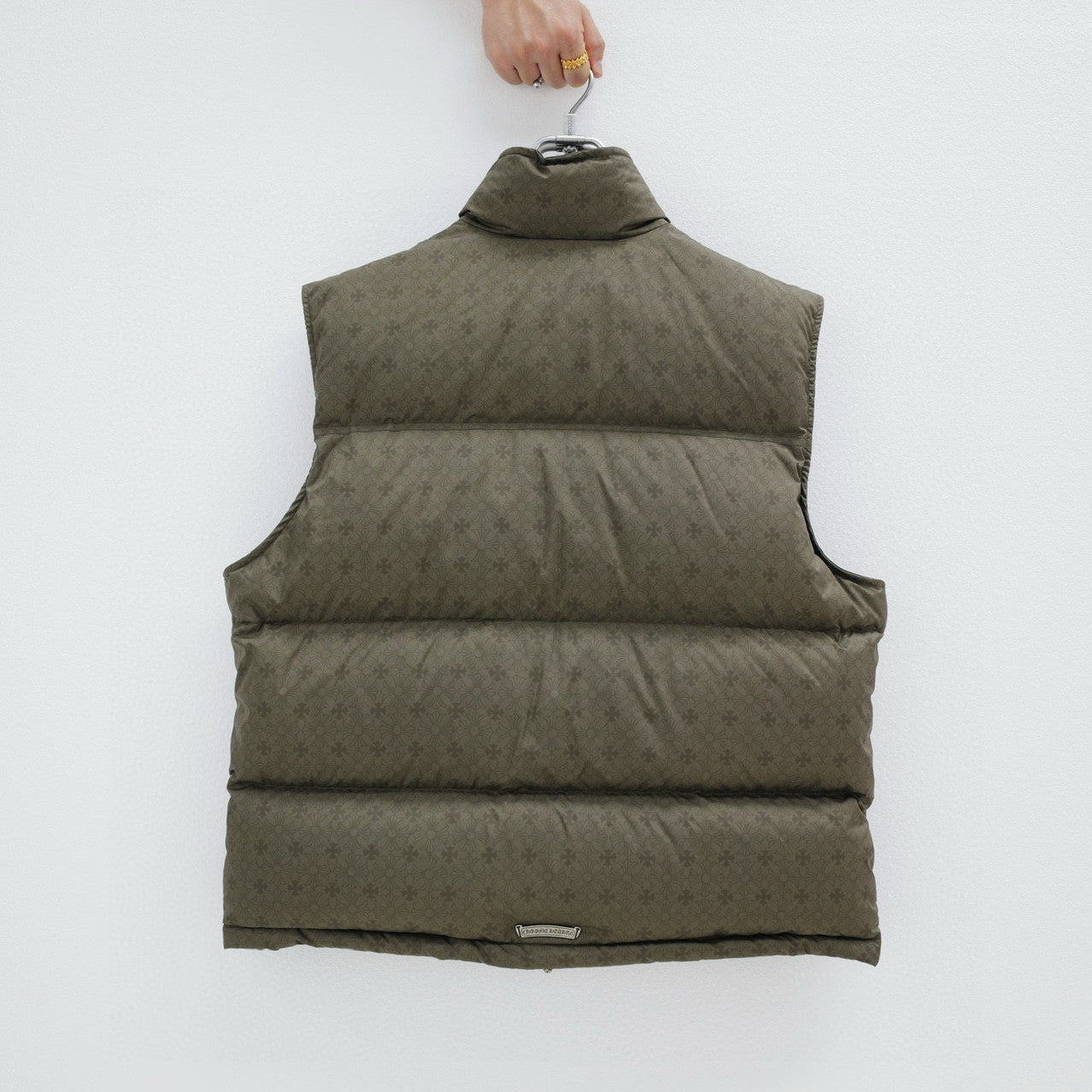 Men's And Women's Fall/Winter Fashion Casual Stand Collar Zipper Single Button Hidden Pattern 925 Sterling Silver Hardware Down Sleeveless Vest #79126