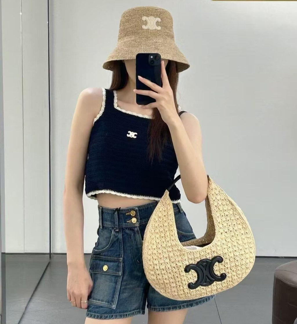 Women's Summer Fashion Casual Square Neck Sleeveless Handmade Crochet Vest #79293