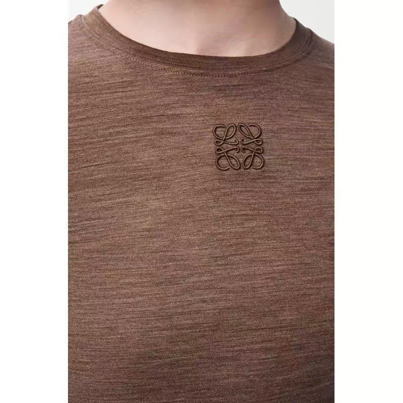 Women's Spring Summer Embroidered Logo Printed Solid Color Cotton Long Sleeve T-Shirt #76162