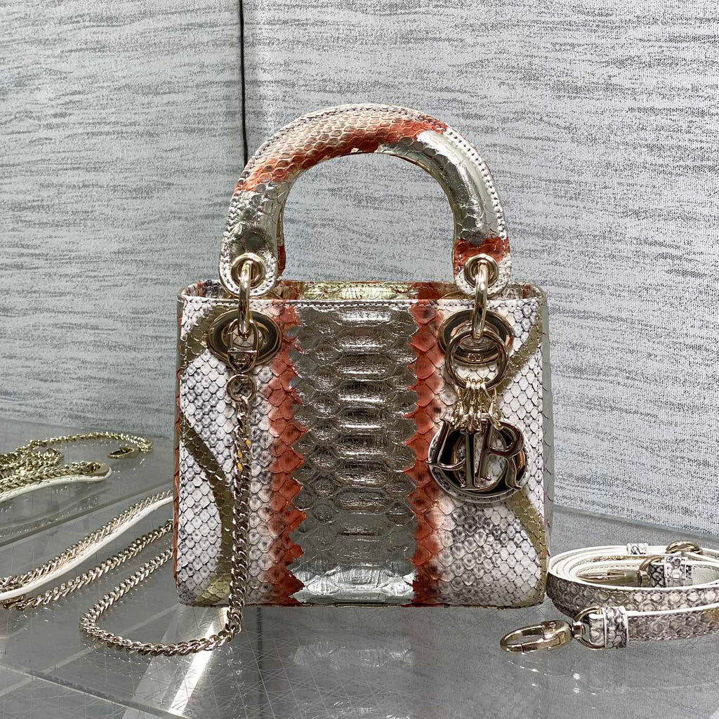 CD Lady Women's Solid Color Metal Pendant Detachable Chain Shoulder Strap Snake Skin Single Shoulder Crossbody Handbag Bag Bags #77722