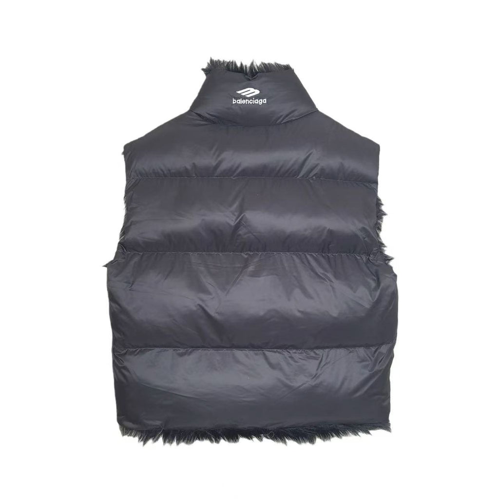 3B Sports Icon Reversible Faux Fur Cotton Vest Logo Embroidered Sleeveless Warm Fashionable Vest Jacket #191042