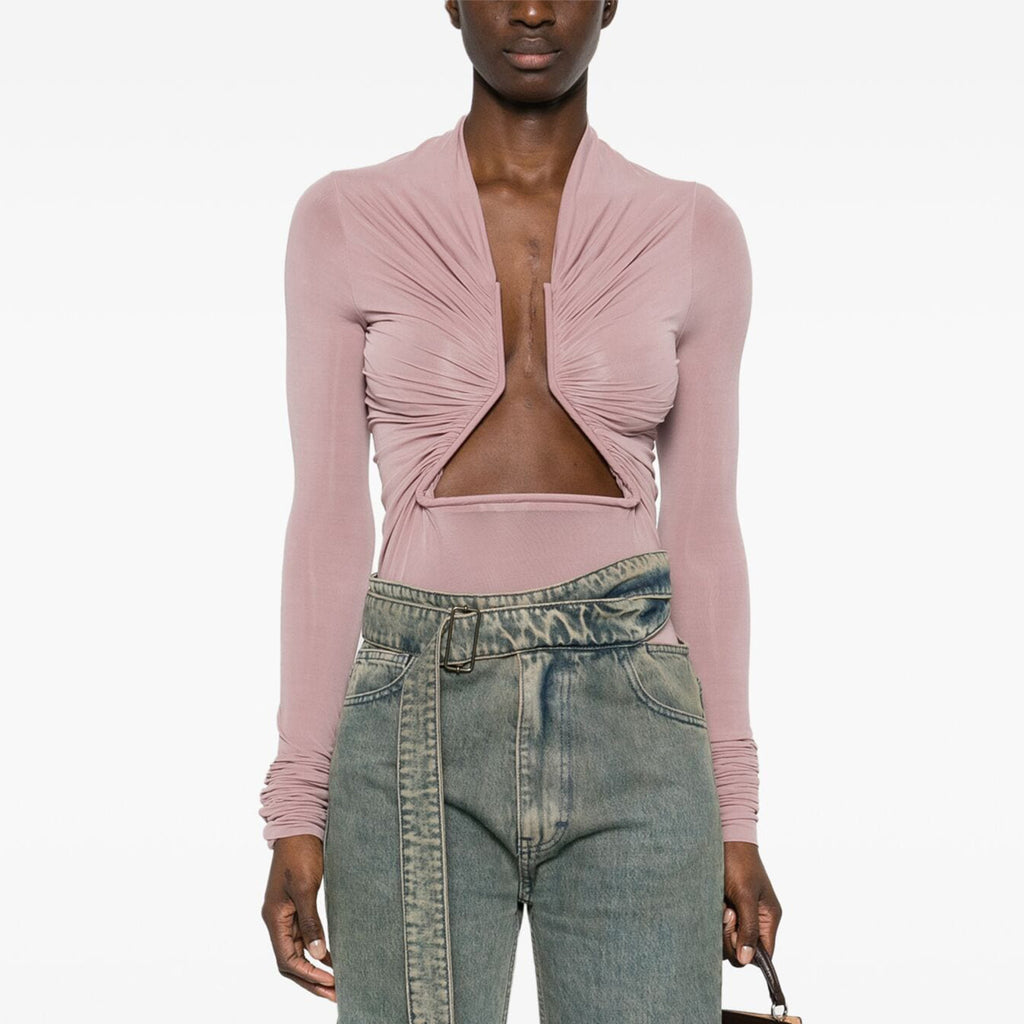 Women's Spring And Autumn Solid Color Hollow Structure Top Long Sleeve Sexy Fashion Versatile Tops Ngvp #9132