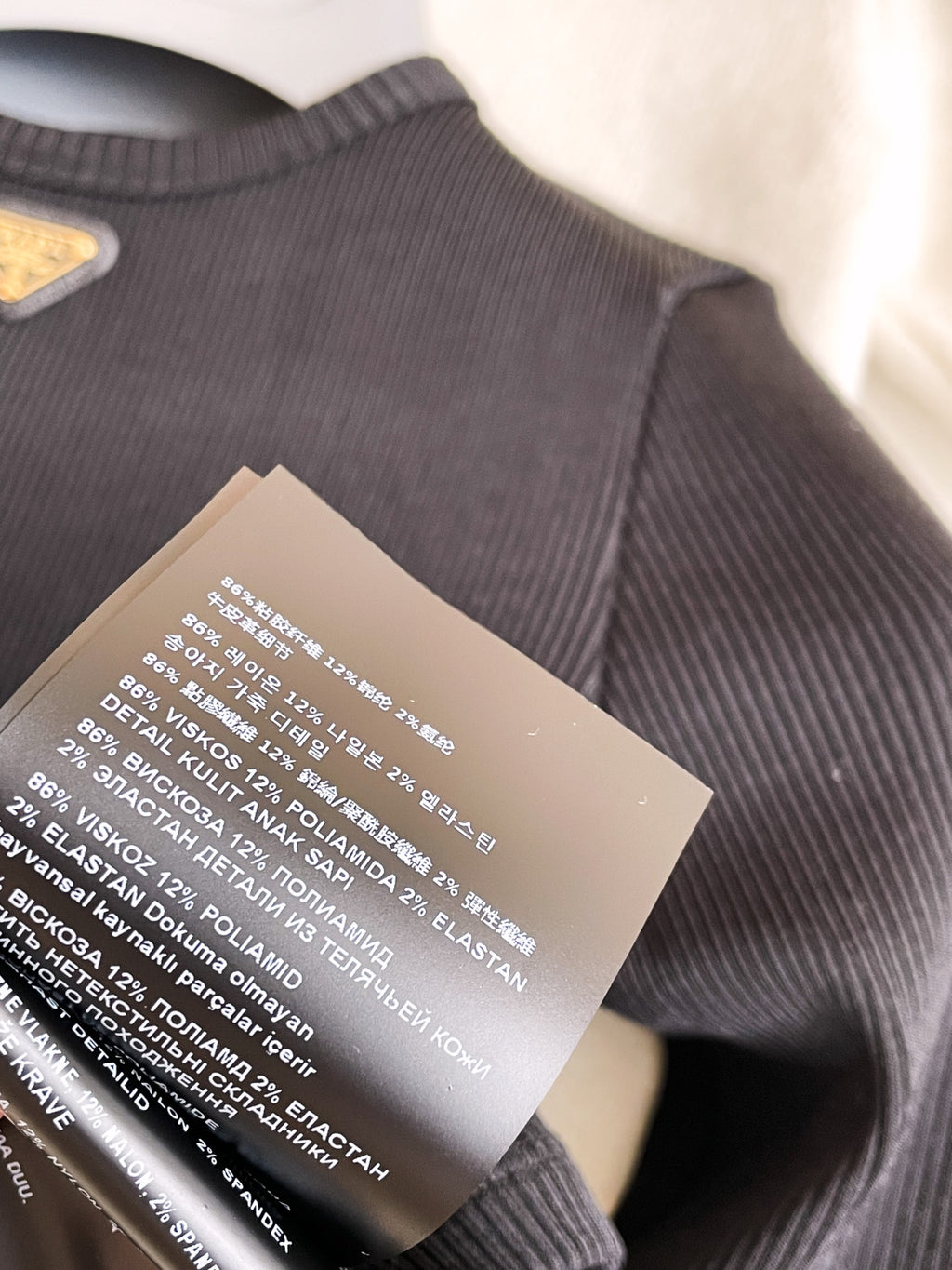 Women's Spring and Autumn Solid Color Ribbed Logo Printed Round Neck Long Sleeve Knit Sweater #74924